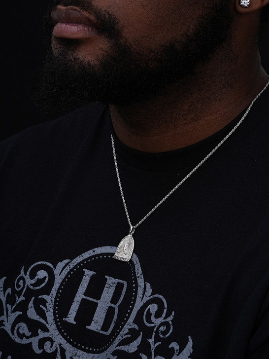 St Lazarus Plain Medallion Pendant - 14k Gold Vermeil Or 925 Silver - Small 1.25"