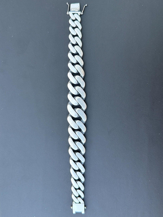HarlemBling Graduated Miami Cuban Link Bracelet Solid 925 Sterling Silver Box Clasp 12-20mm