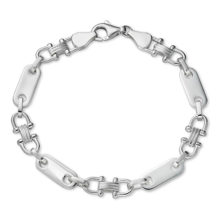 HarlemBling Custom Ferragamo Mariner Link Bracelet - 925 Sterling Silver - 7"-9" - 7.5mm 