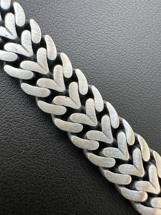 HarlemBling Custom Double Miami Cuban Open Franco Link Bracelet 12mm Wide Real 925 Silver