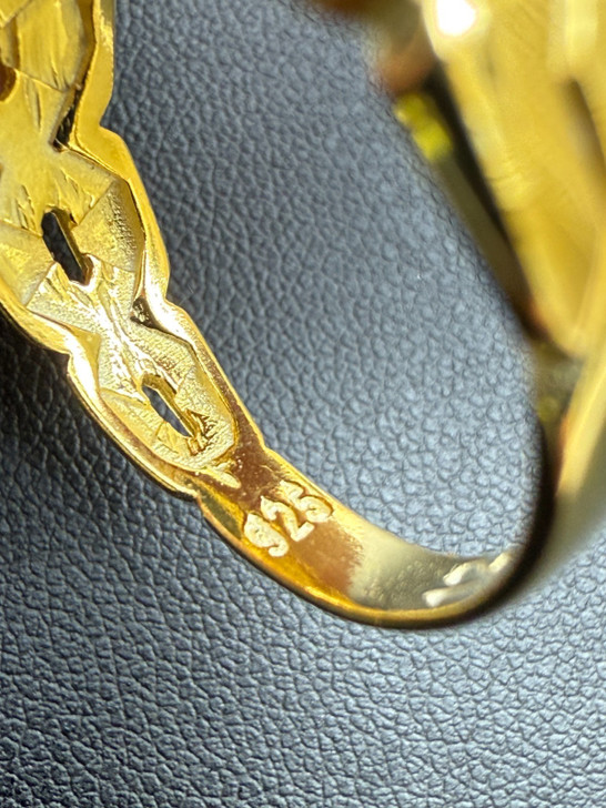 Miami Cuban Ring - 14k Gold Vermeil 925 SIlver - Black Onyx Stone