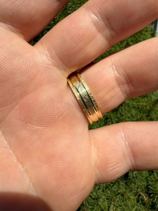 Scraped Brushed Wedding Band Ring - 14k Gold Vermeil 925 Silver - Plain