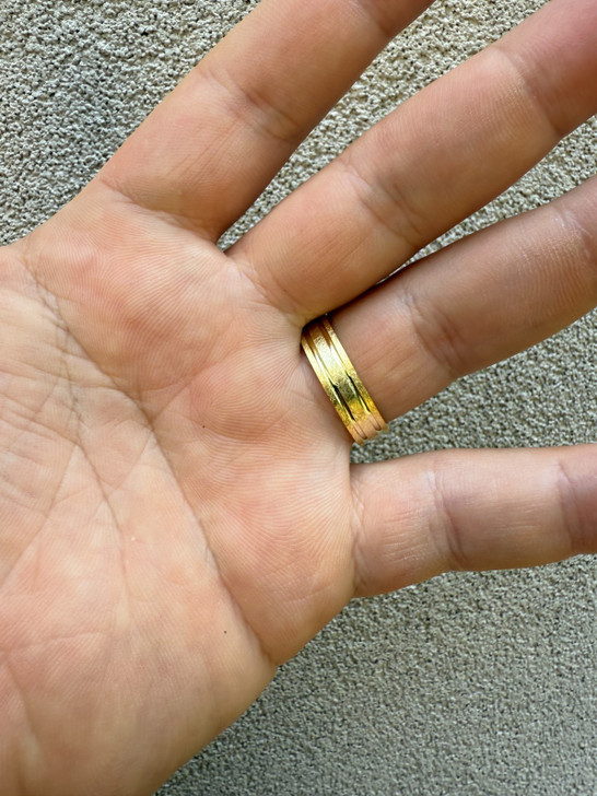 Scraped Brushed Wedding Band Ring - 14k Gold Vermeil 925 Silver - Plain