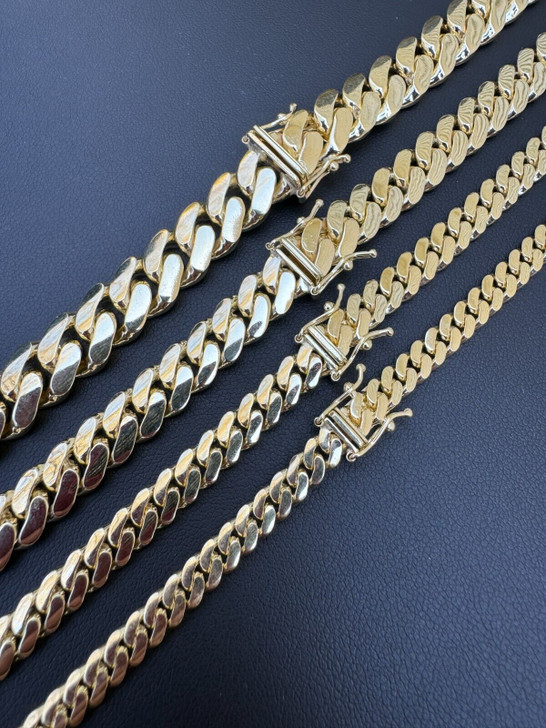 HANDMADE Tight Link Miami Cuban Link Chain Or Bracelet Necklace - 10k Yellow Gold - 7"-28" - 5mm-10mm