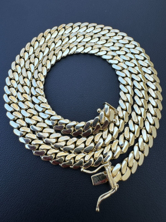 HANDMADE Tight Link Miami Cuban Link Chain Or Bracelet Necklace - 10k Yellow Gold - 7"-28" - 5mm-10mm