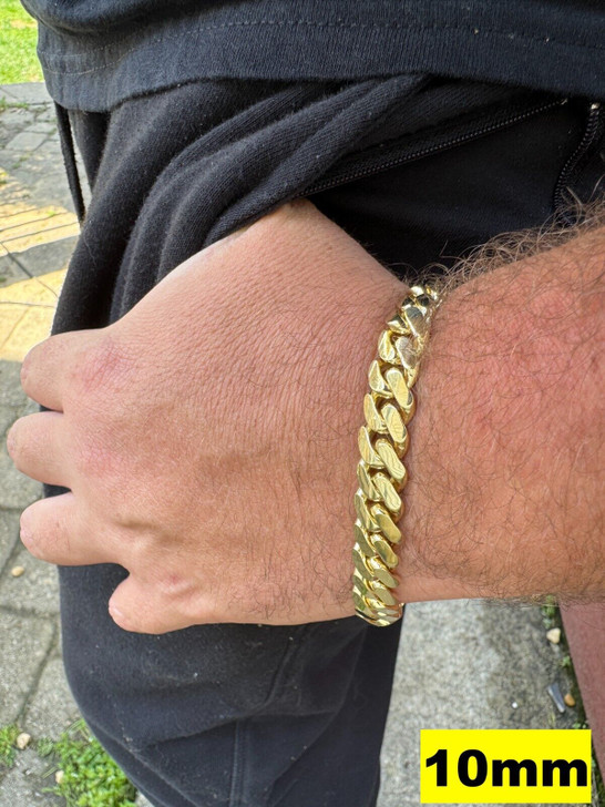 HANDMADE Tight Link Miami Cuban Link Chain Or Bracelet Necklace - 10k Yellow Gold - 7"-28" - 5mm-10mm