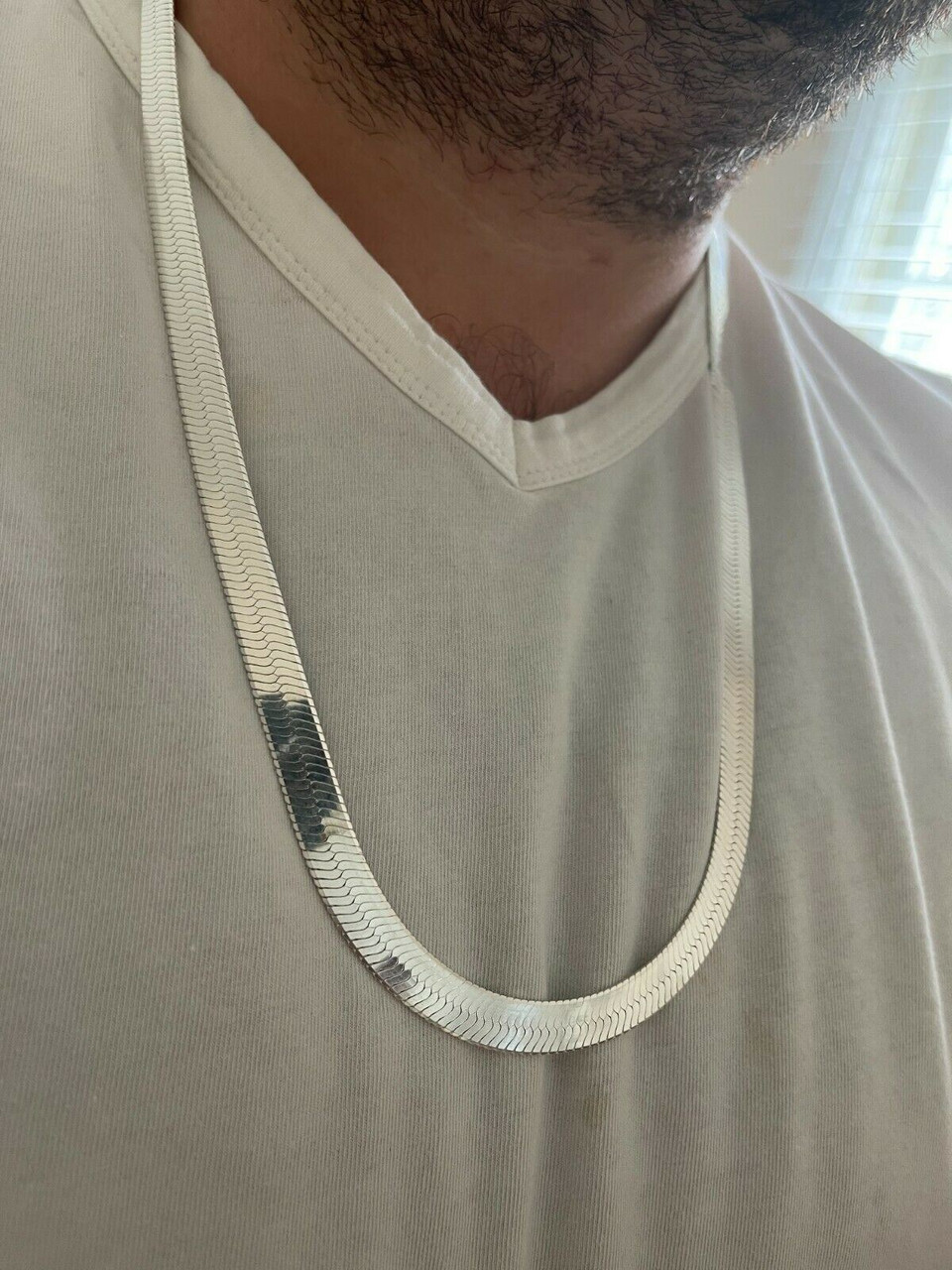 Solid 925 Sterling Silver Herringbone Chain Necklace 3-9mm 14