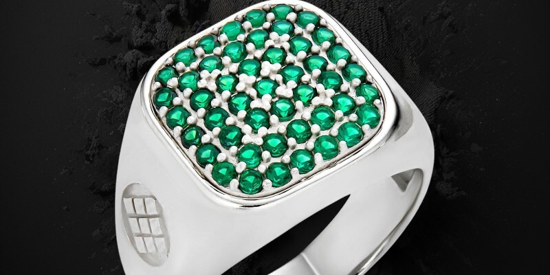 mens green diamond ring