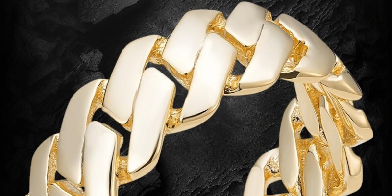 gold miami cuban link ring