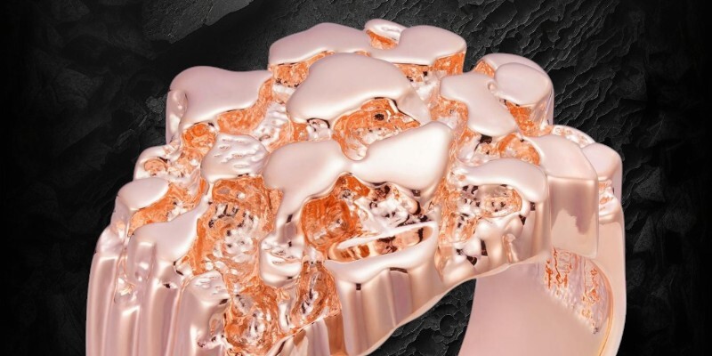 rose gold mens nugget ring
