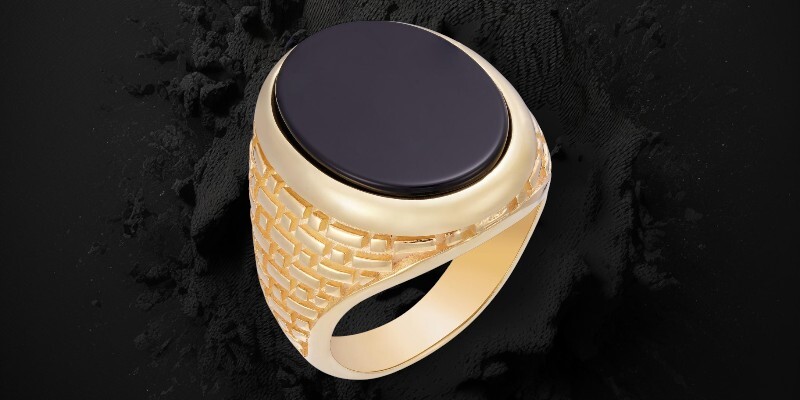 mens black onyx ring
