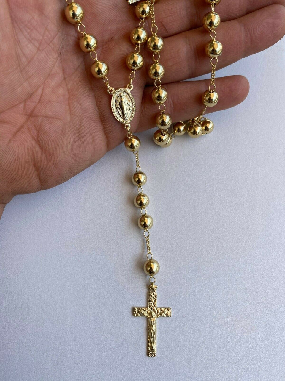 9ct Gold Rosary Bead Necklace | Chain Reaction Jewellers