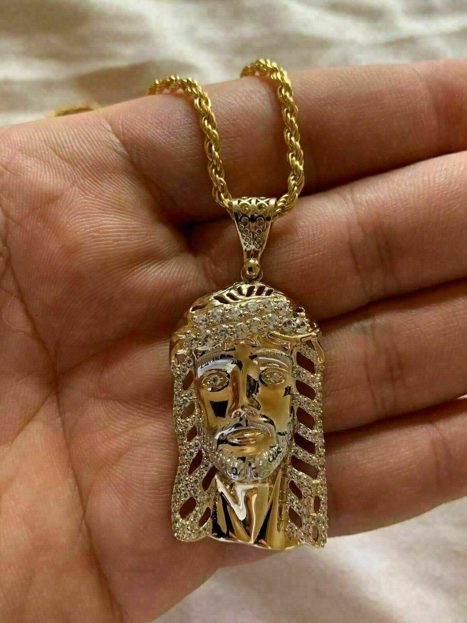 Jesus piece necklace real shop gold