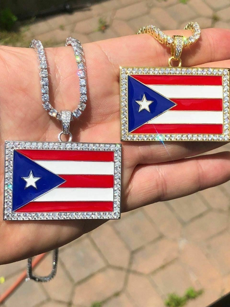 Buy Puerto Rico Flag 18k Gold Plated Pendant With 22 Inch Chain Puerto Rico  Flag Online in India - Etsy