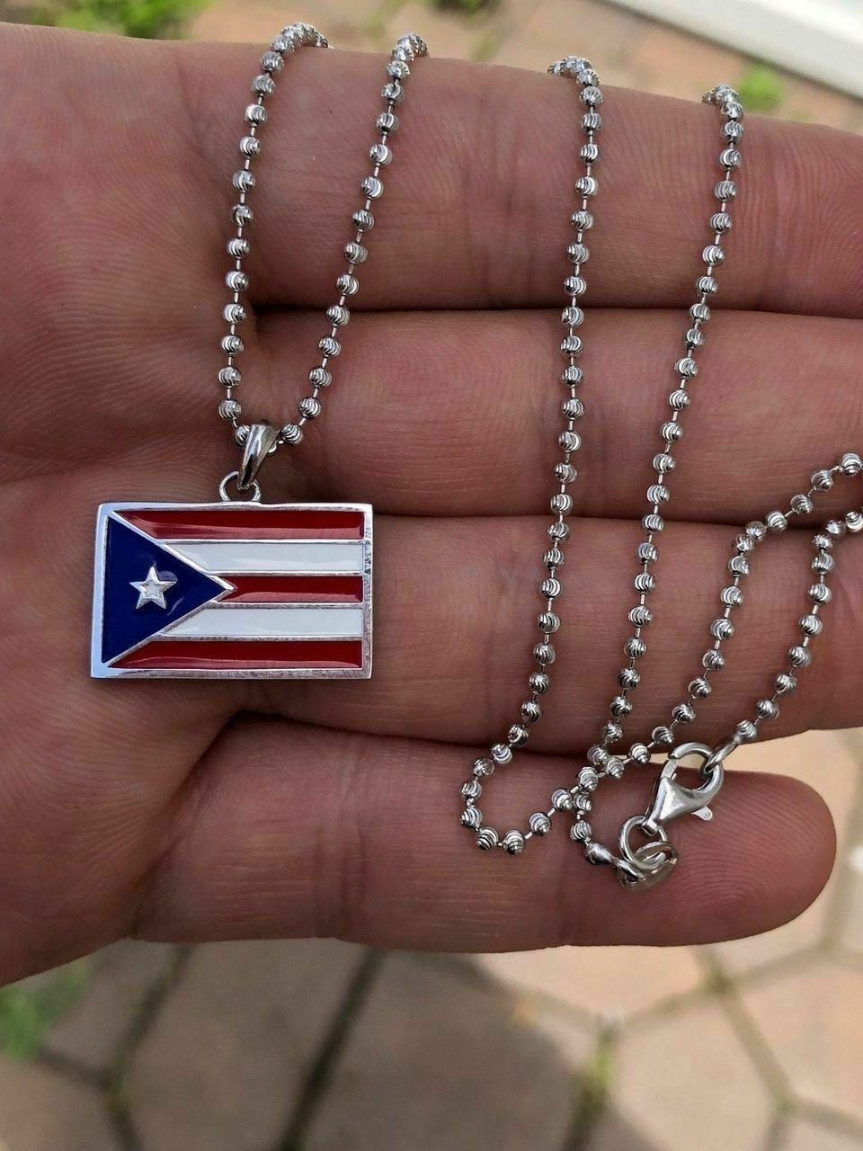 Puerto Rican Flag Tag, Cremation Pendant