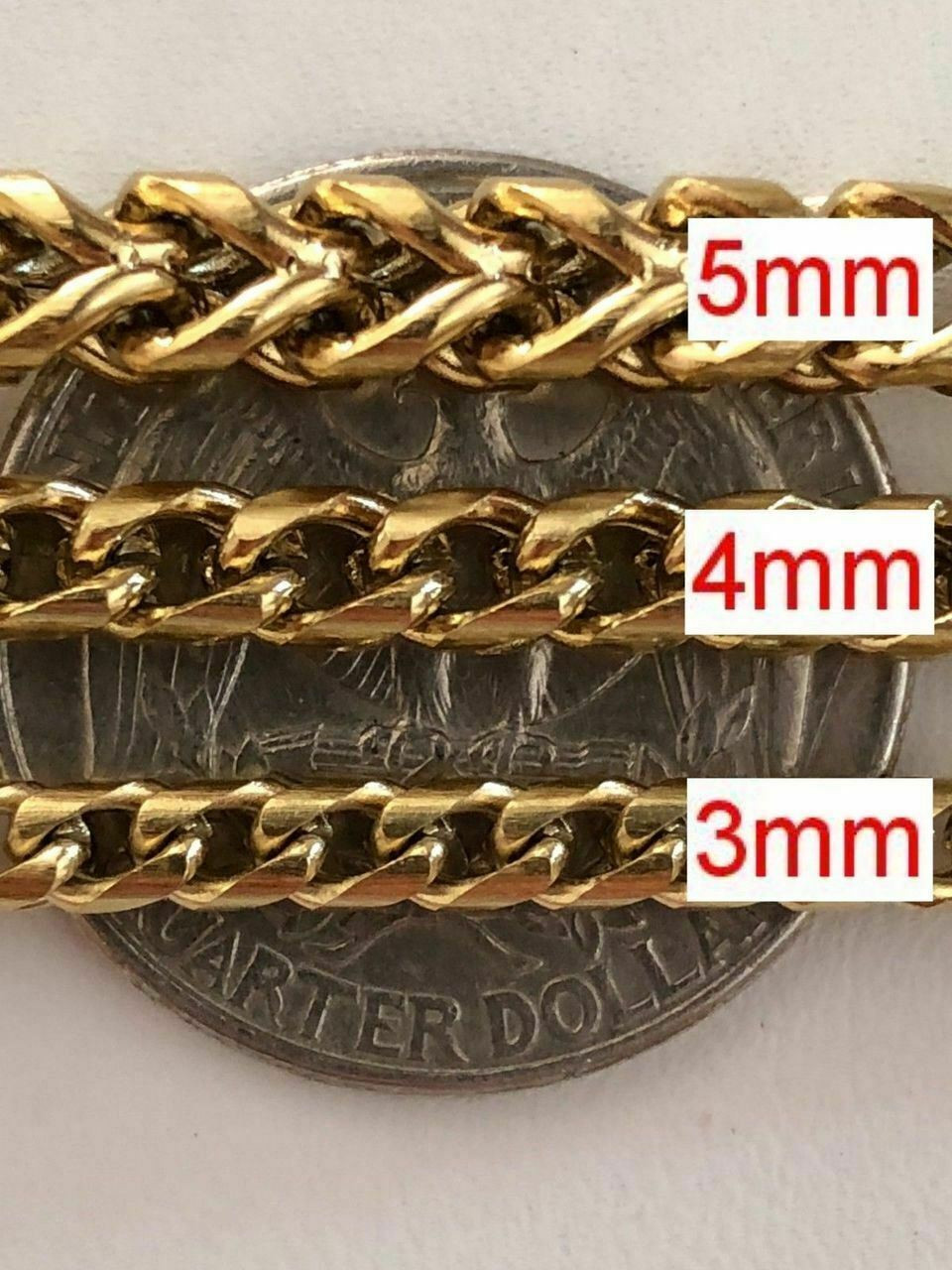 Men's Gold Tone Stainless Steel Franco Chain Bracelet