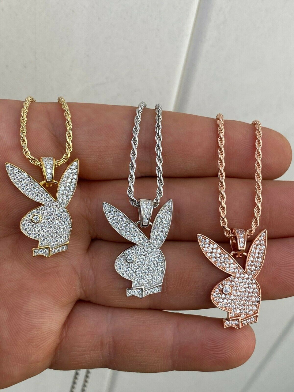 diamond playboy bunny necklace