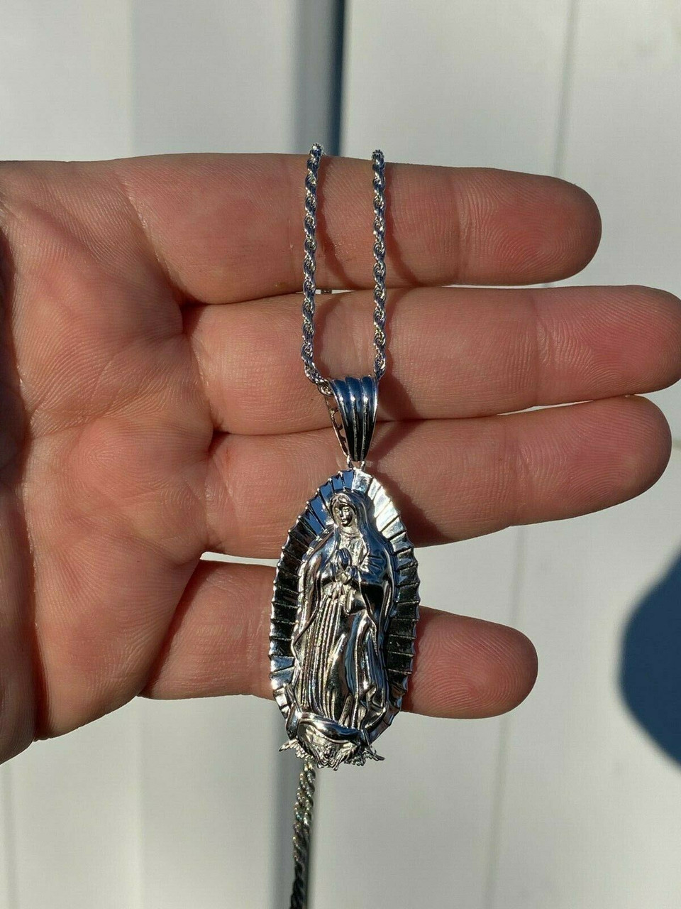 La Morenita Virgen de Guadalupe Necklace Large Nepal | Ubuy