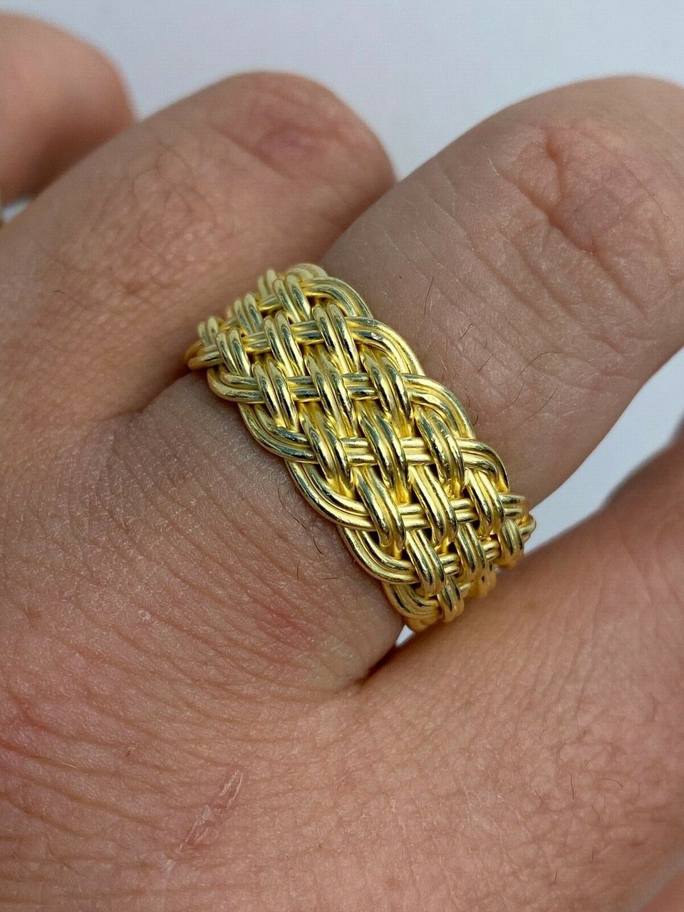 Harlembling Mens Braided Weave Ring Real 14k Gold Over Solid 925 Silver Pinky Wedding Band  01243.1664375157 ?c=2