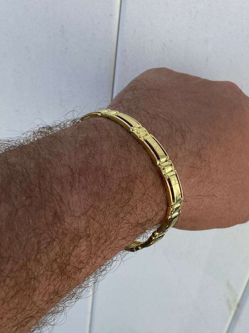 Men’s Real Solid 14k Gold Over 925 Sterling Silver Presidential Link