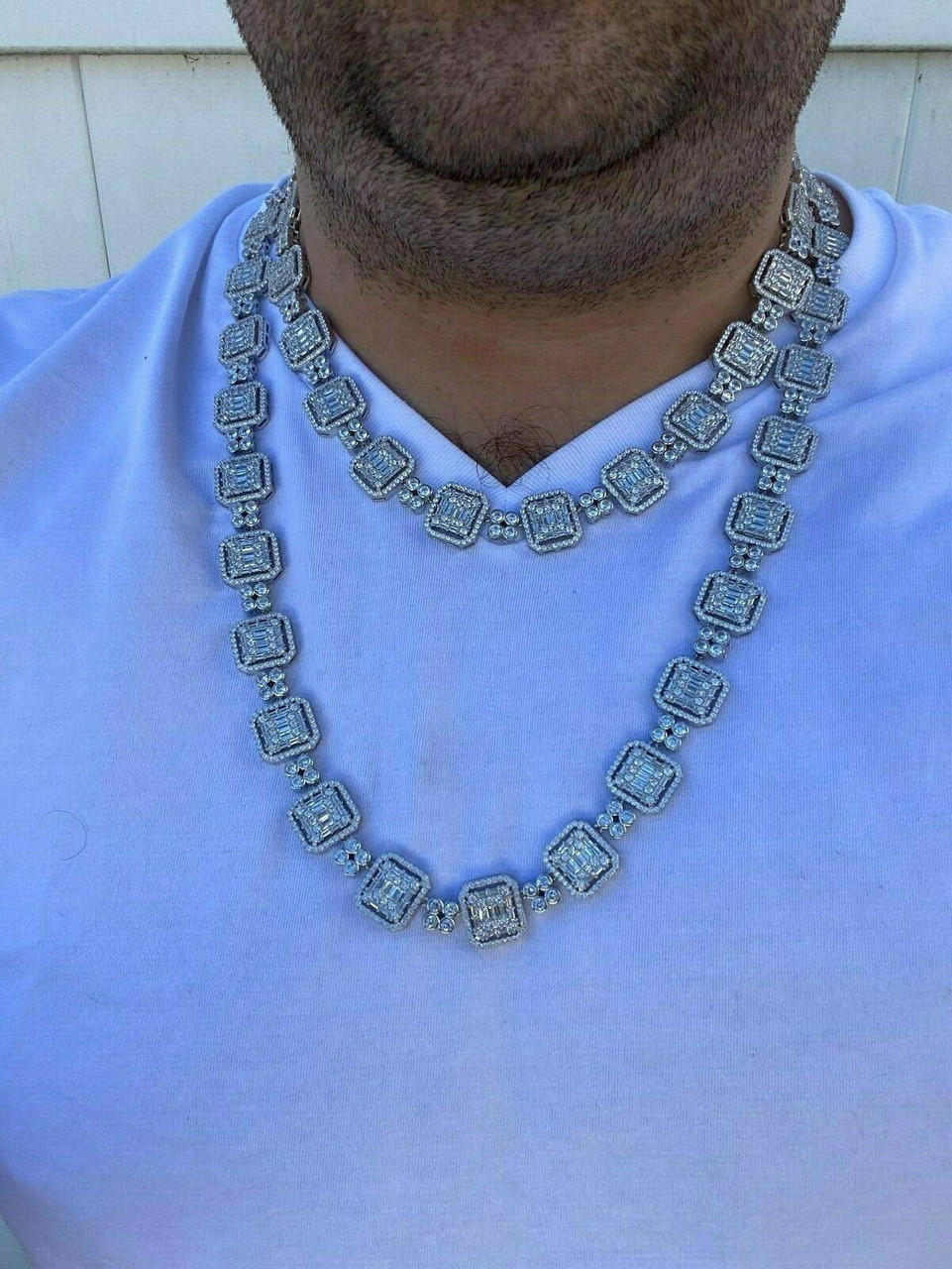 Mens diamond choker on sale chain