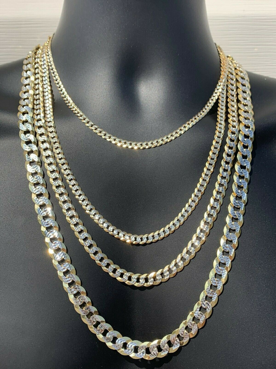 22 Inch Pave Diamond Solid Gold Cuban Link Chain Necklace - 11 mm