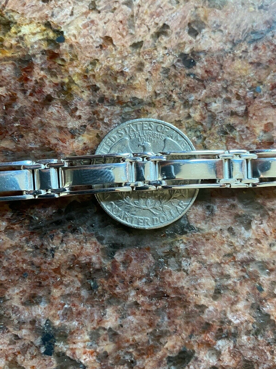 Men’s Real Solid 925 Sterling Silver Presidential Custom Link Bracelet
