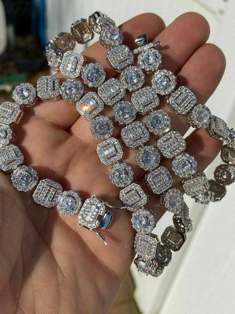 Iced out sales baguette chain