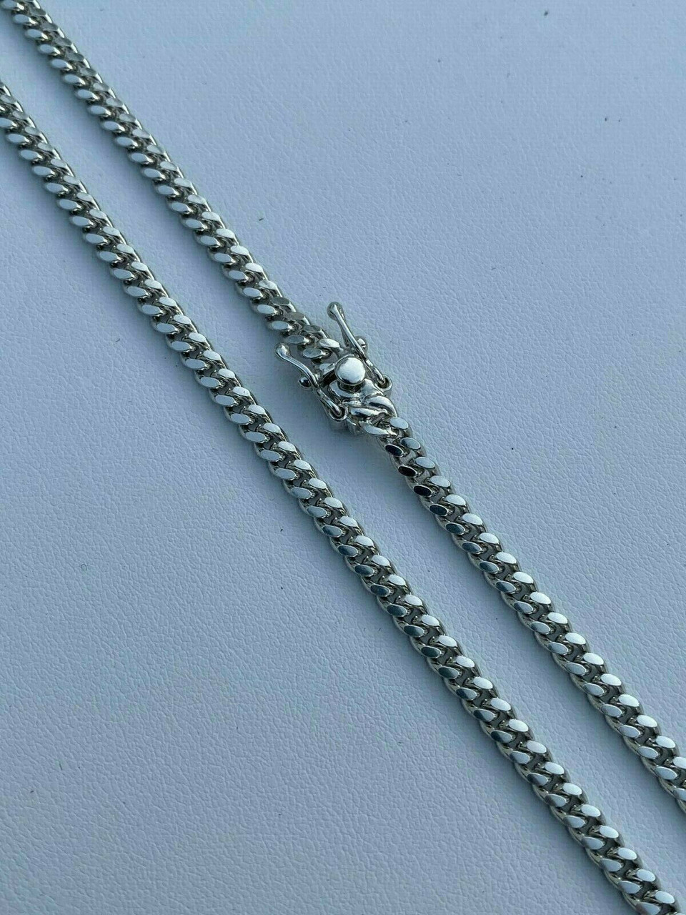 Men's Miami Cuban Chain Solid 925 Sterling Silver 4mm 18-30