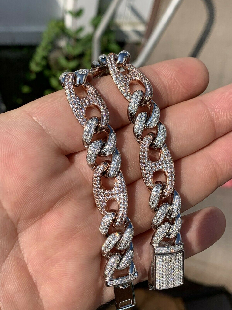 Two tone gucci link on sale chain