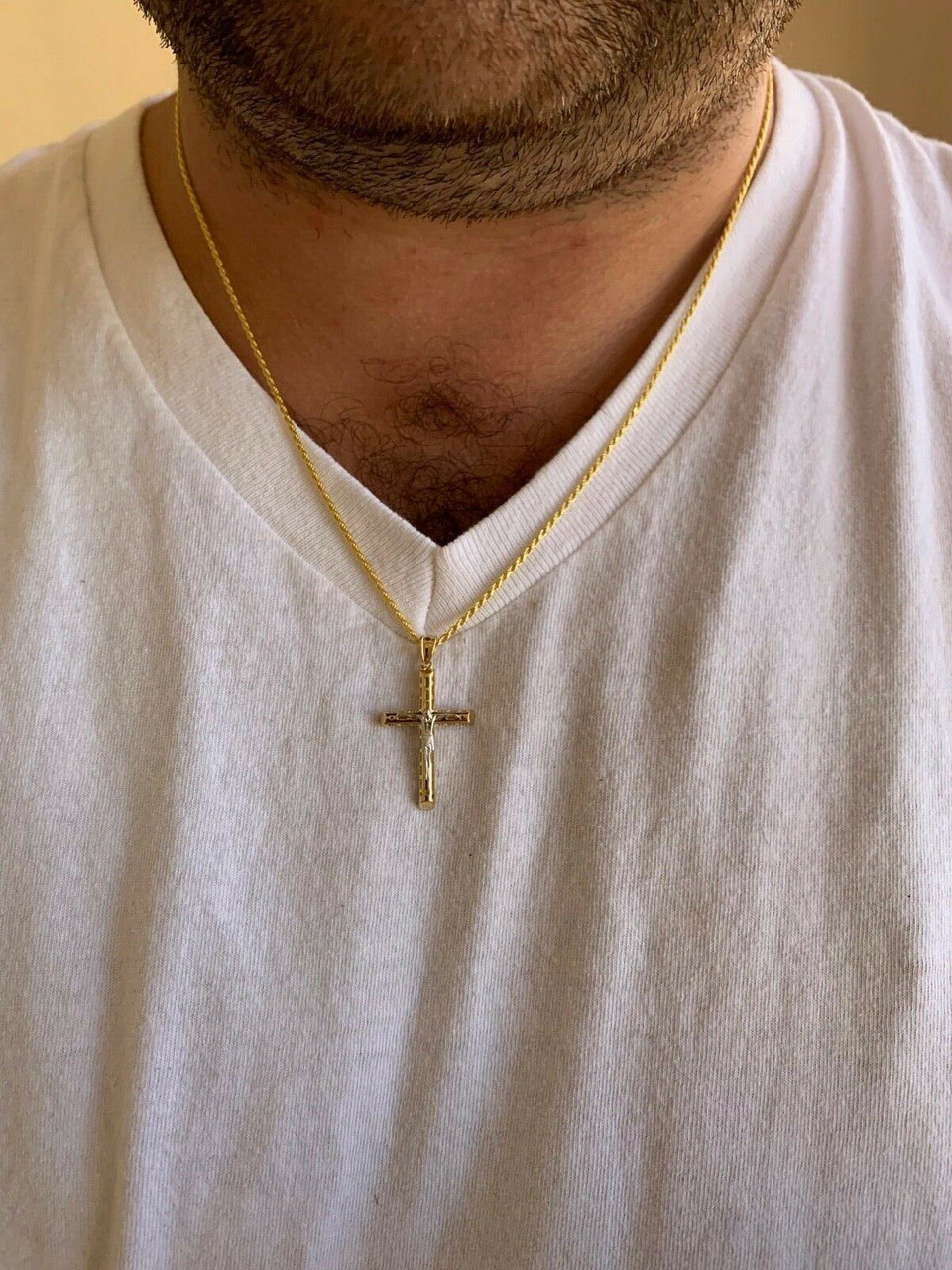 Cross Pendant, 14K 18K Gold Crucifix Necklace, Italian Gold Cross, Cross  Jewelry for Men, Gift for Boyfriend, Crucifix for Chain, Big Cross - Etsy