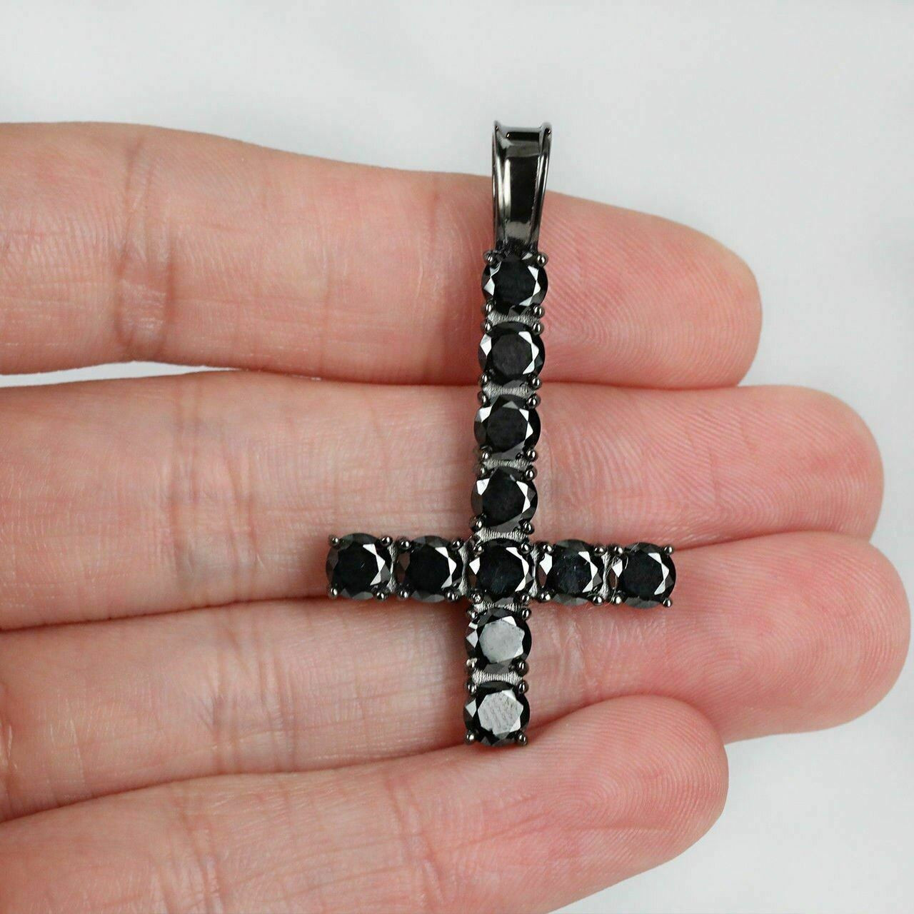 2.5mm 6 pointers Diamond Tennis Chain with Upside Down Cross | Uverly -  UVERLY