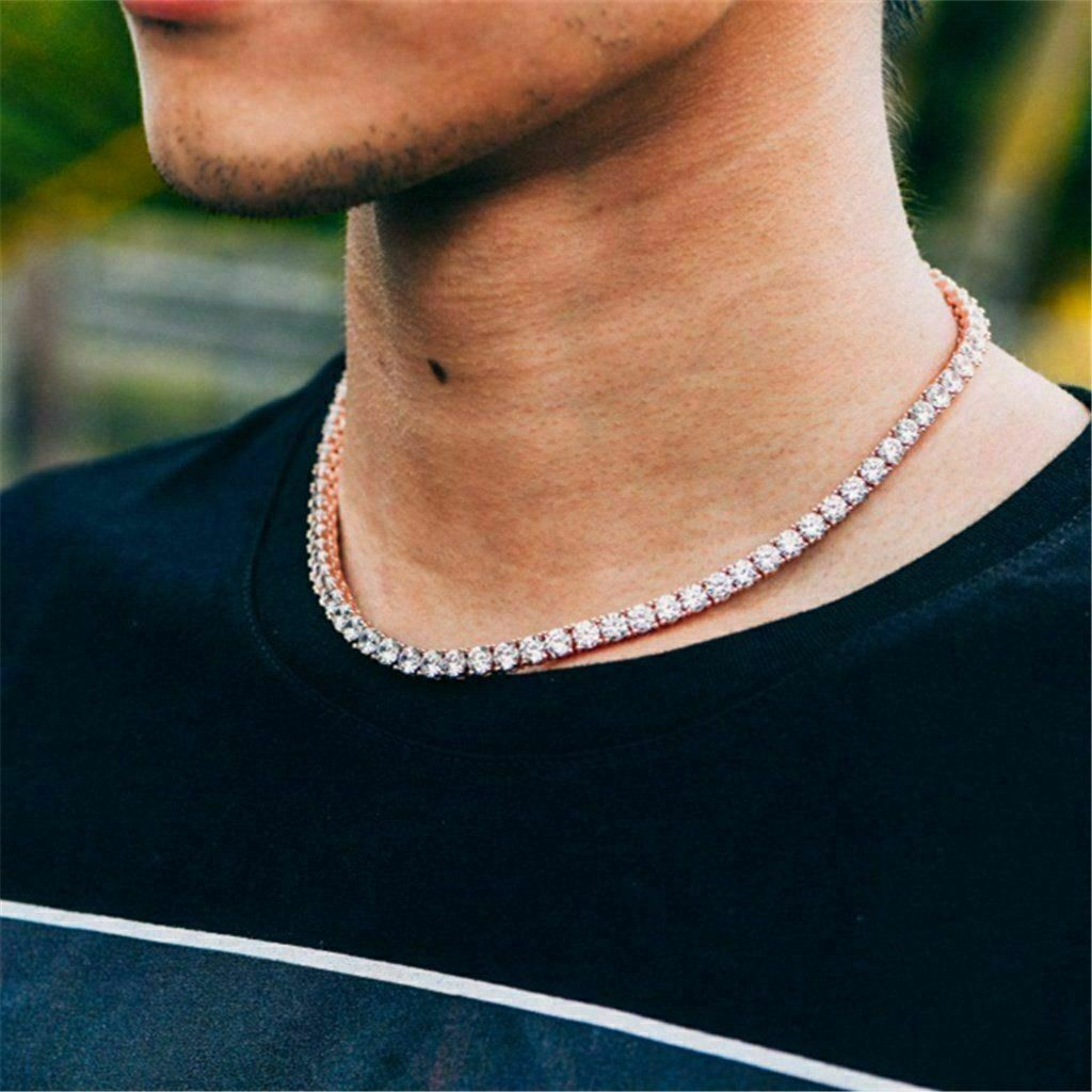 Buy Men's Tennis Link Chain Necklace, 14k Gold 5X Layered 18 20 22 24  Inches, Spinning Rotating Shark Teeth Rainbow Sun Flower, Tennis Chain  Online in India - Etsy