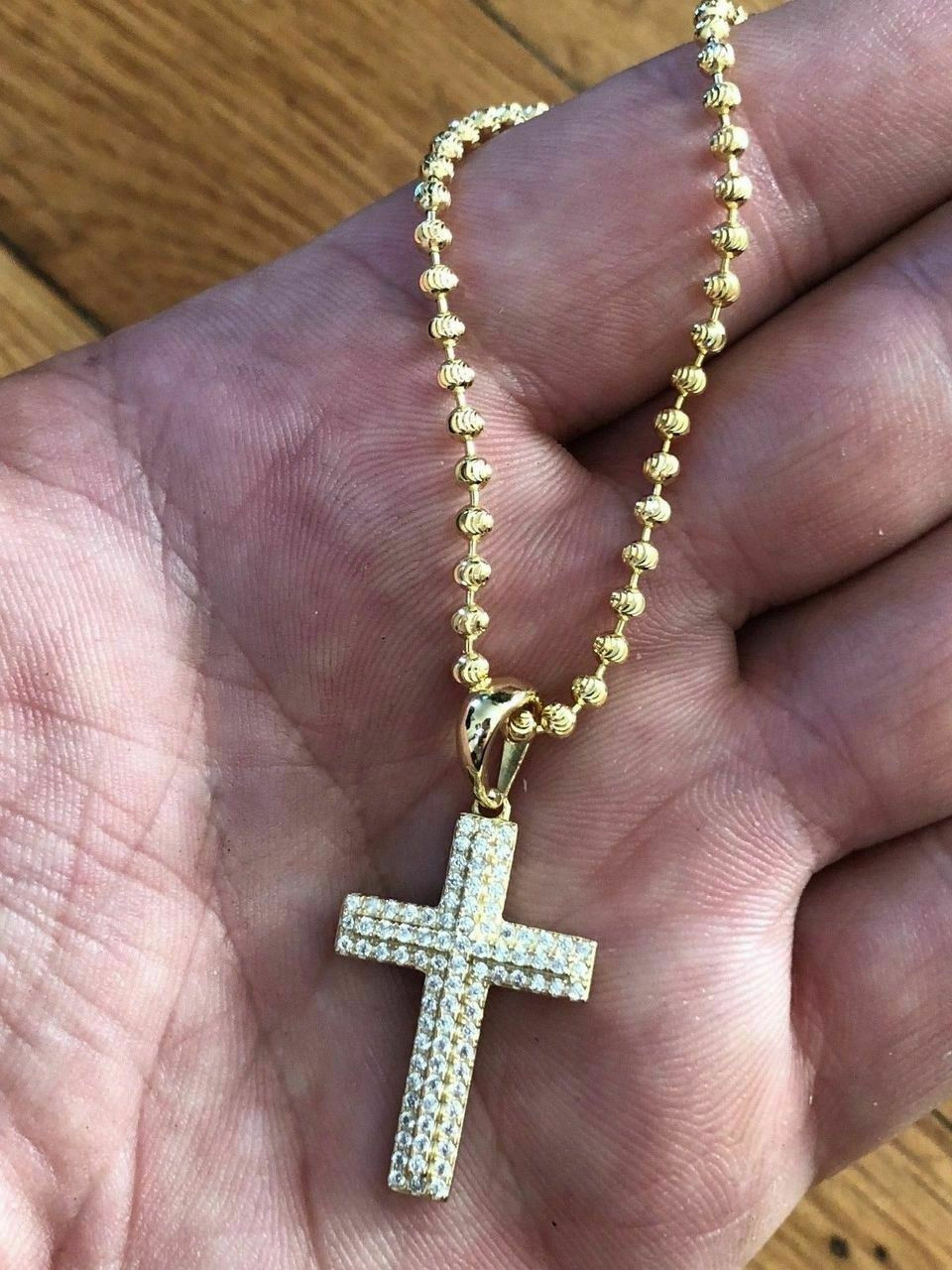 Men’s Cross Necklace and Gold-Plated Chain