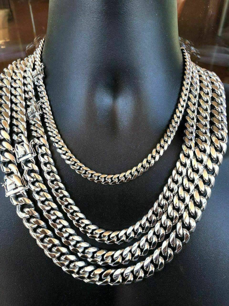 18 mm Black Stainless Steel Cuban Chain Necklace, In stock!