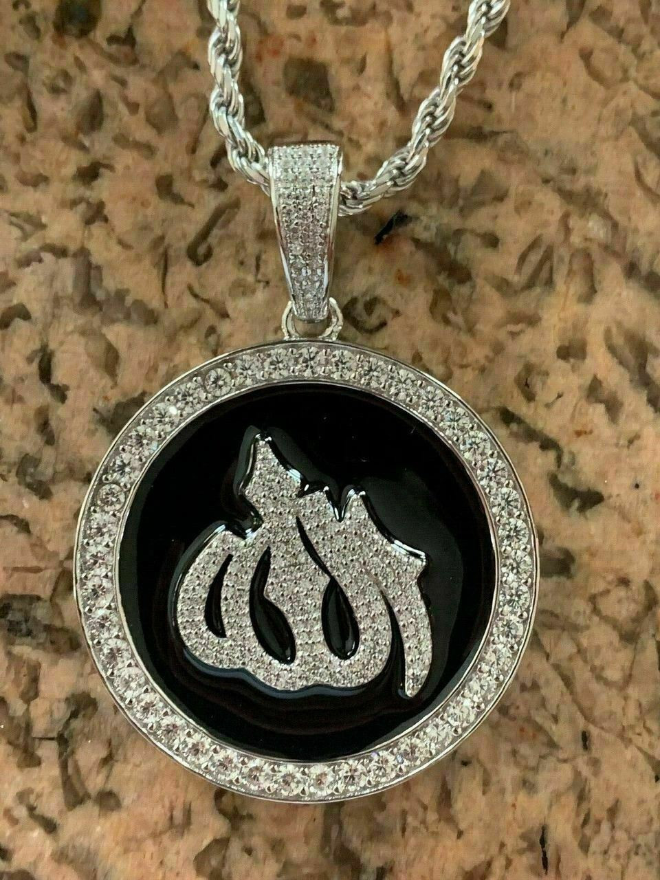 Buy M Men Style Islamic Allah Muslim Islamic Jewelry Black And Silver  Stainless Steel Pendant Necklace For Unisex SPn2022363 at Amazon.in