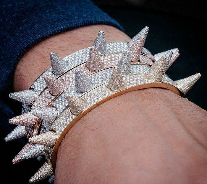 Hip Hop Jewelry Bling Bracelet | Spikes Chain Bracelet Men | Men Bracelets  Gold Spikes - Bracelets - Aliexpress