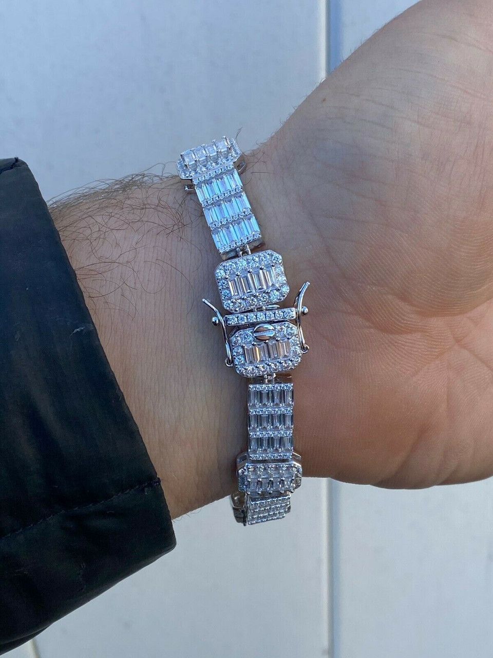 Baguette Oyster Link Custom CZ Iced Out Hip Hop Bracelet – HipHopBling