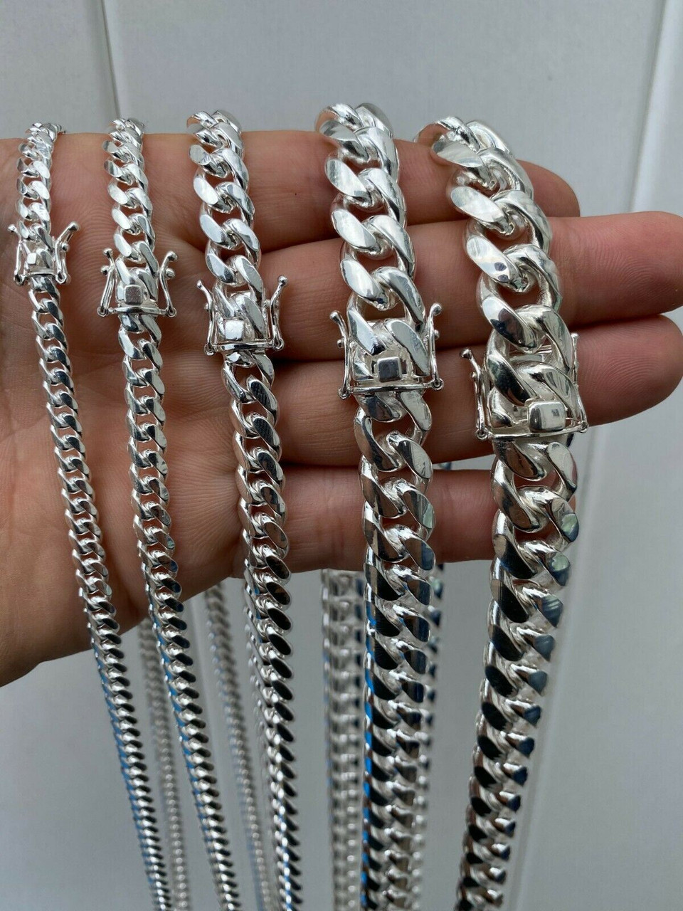 14 mm Silver Cuban Link Bracelet