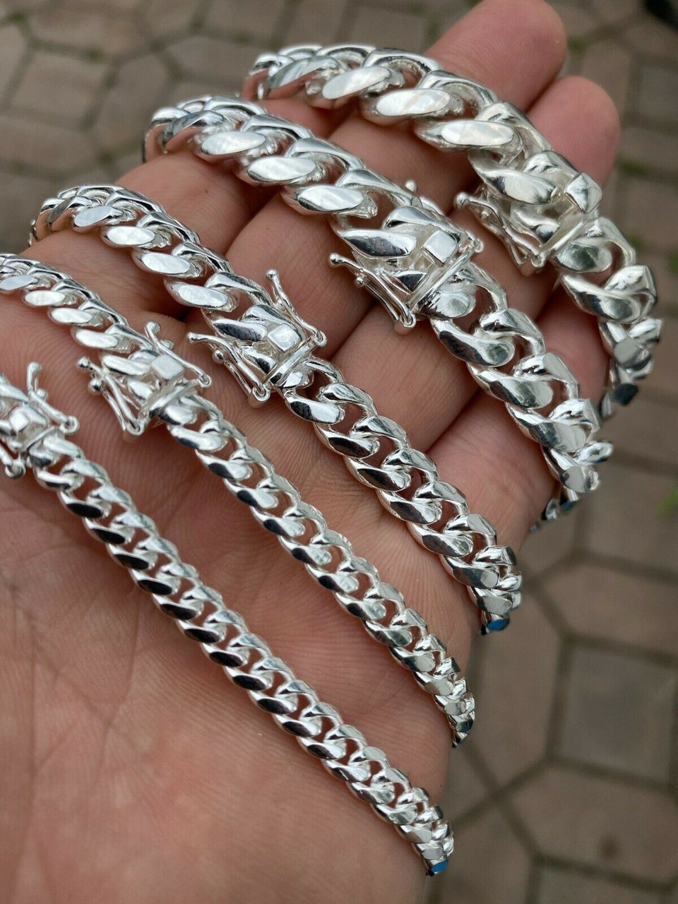 14 mm Silver Cuban Link Bracelet