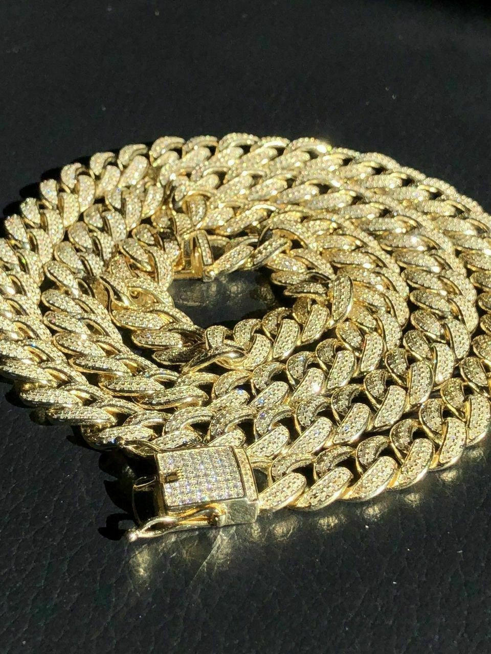 Men's Wide Cuban Link Bracelet in 18K Gold-Plated Sterling Silver - Gold Over Silver