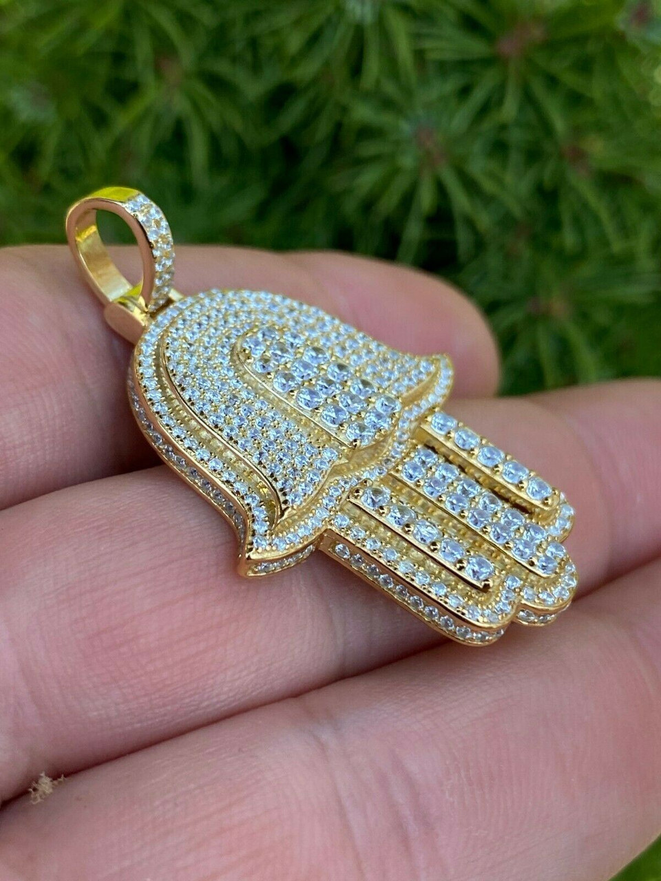 Hamsa hand diamond on sale pendant