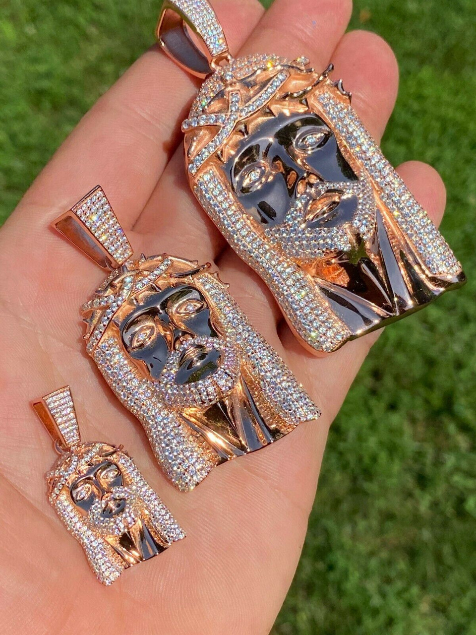 Rose gold shop jesus piece