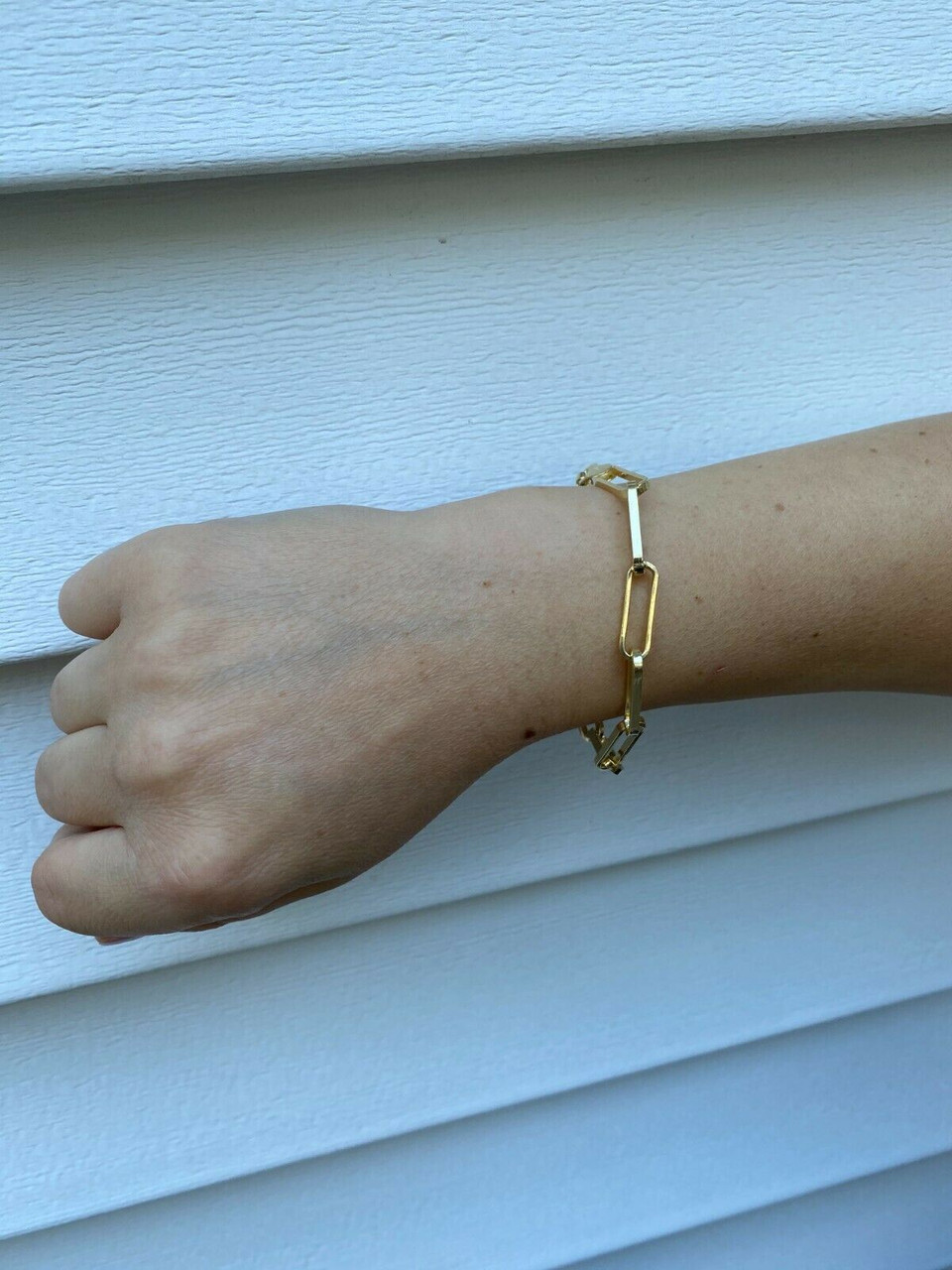 Large Paperclip Chain Bracelet in 18k Yellow Gold Vermeil