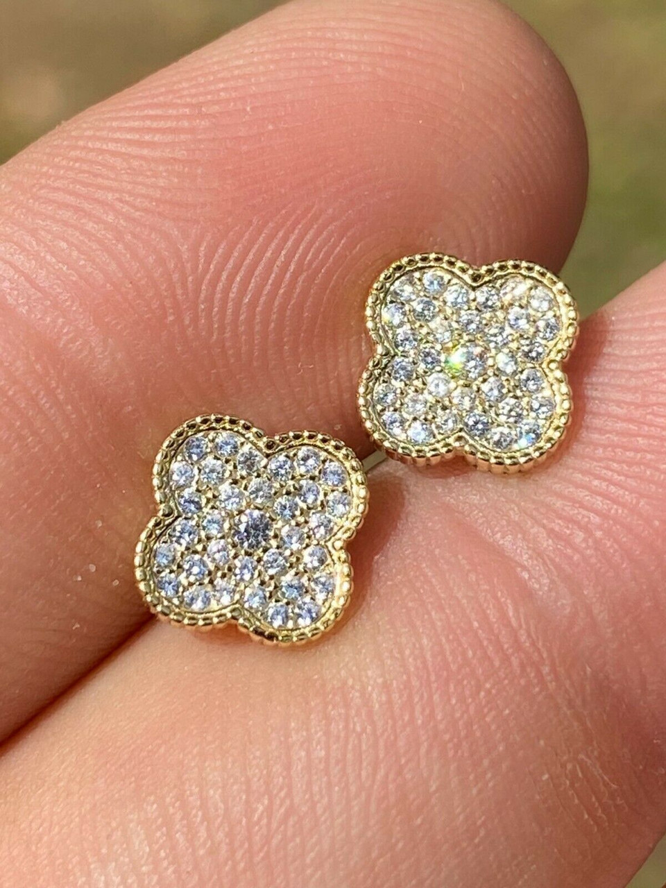 6x4mm Gold Filled Four Leaf Clover Silicone Earring Back