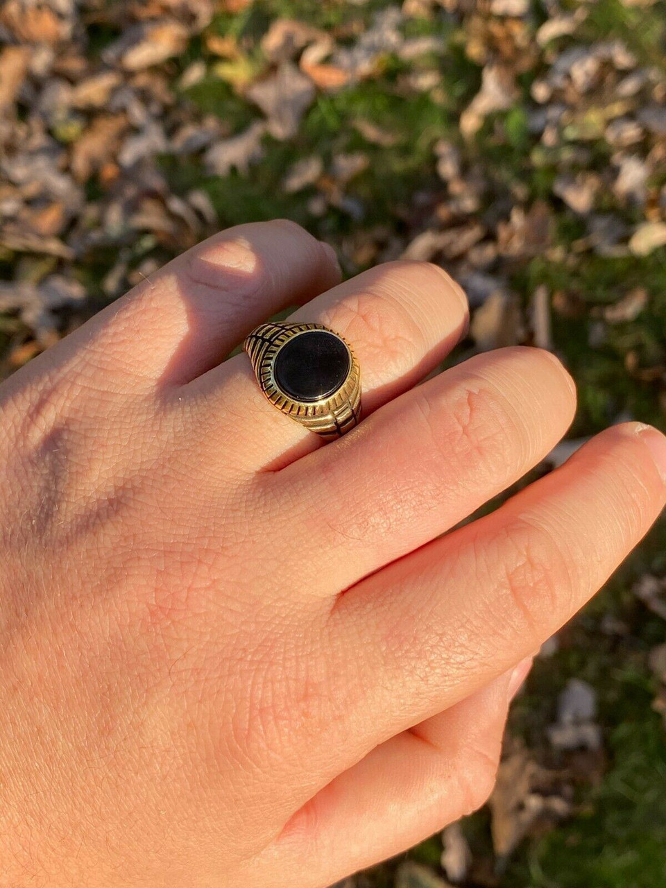 Oblong Black Onyx Sterling Silver Claira Ring • US Size 6, US Size 7.5 -  Tranquil Sky Jewelry