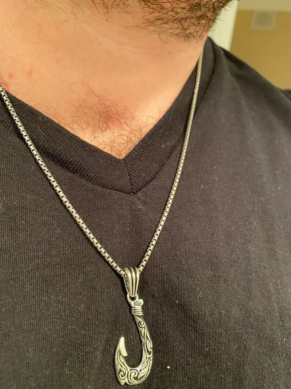 Mens hook store necklace