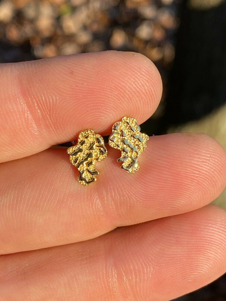 Mens 14k gold nugget shop earrings