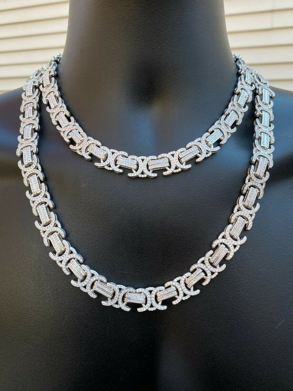 Sterling Silver Byzantine Chain Necklace 5mm Round, 50cm Length - NK2002