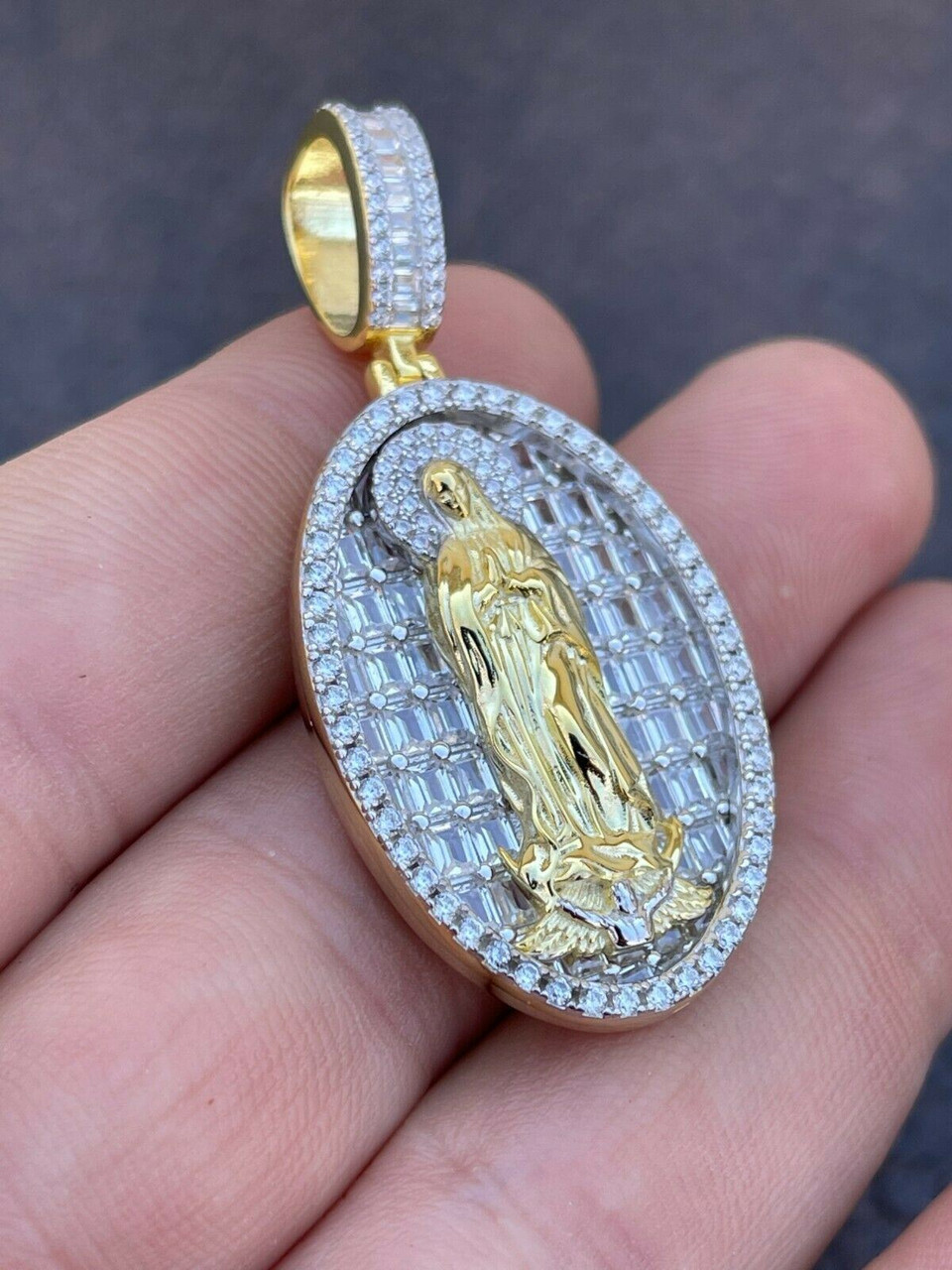 18K Gold Filled Miraculous Virgin Mary Necklace 18